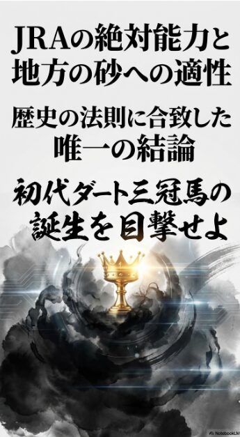 JRAの 絶対 能力か 地方の 砂への 適性か 歴史の 法則に 合致した 唯一の 結論 初代 ダート 三冠馬の 誕生を 目撃せよ