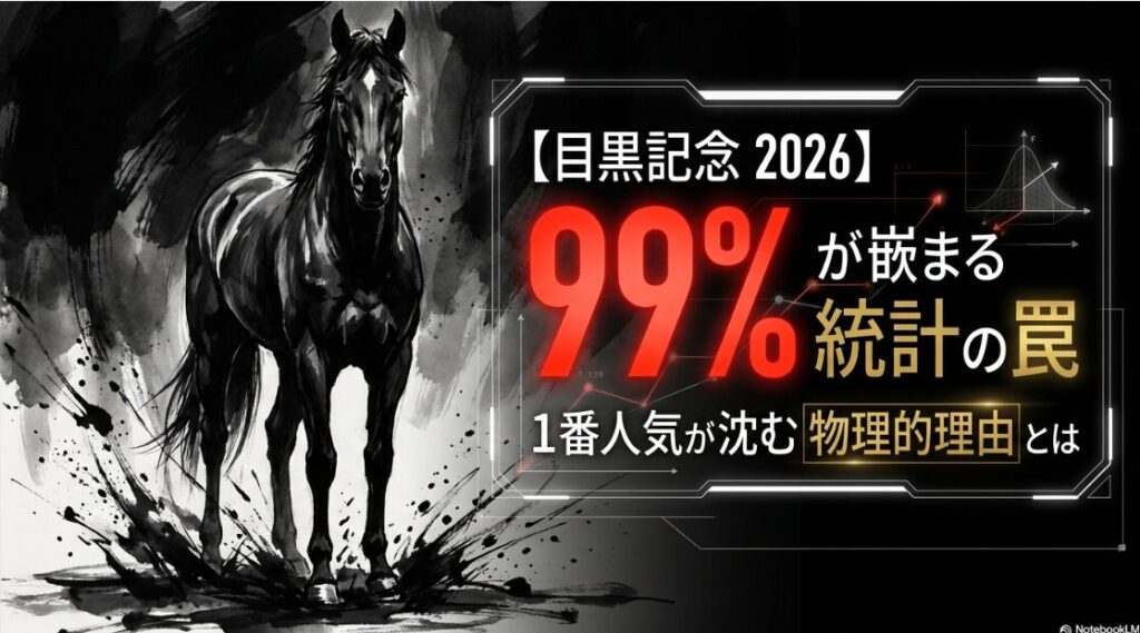 第140回 目黒記念 2026 攻略 スライド表紙 爆発的 水墨画 スタイルで 描かれた 東京競馬場を 疾走する サラブレッド 1番人気の 死角と 2枠から 5枠の 異常データを 示唆する 衝撃的な 見出し