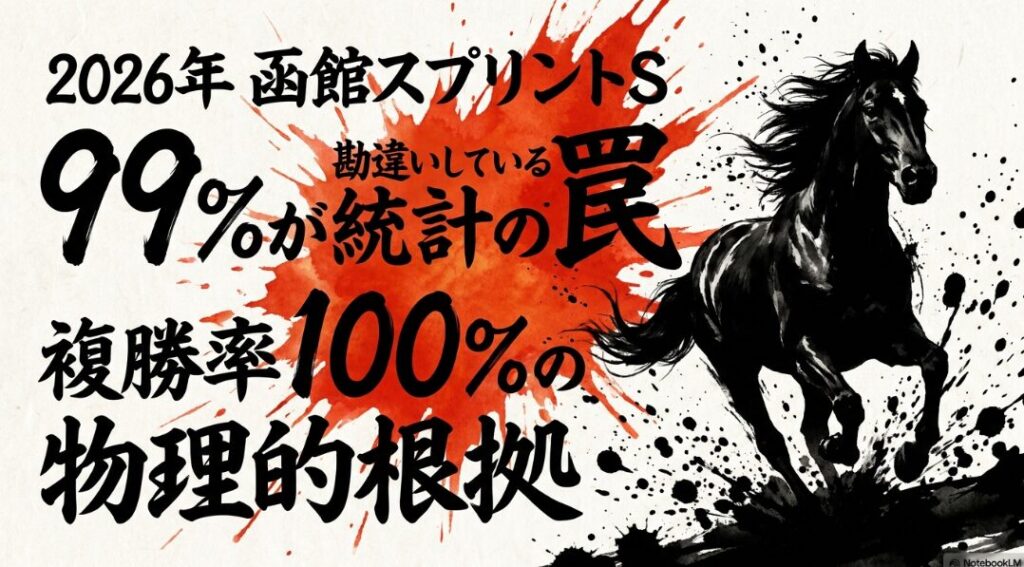 2026年 函館スプリントSの 統計の 罠と 複勝率100%の 物理的 根拠 を 示す 表紙スライド