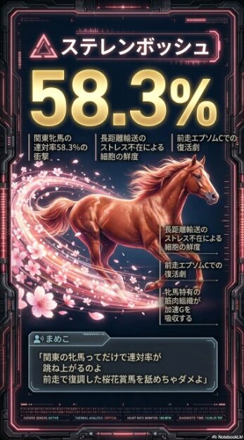 △ステレンボッシュ 桜花賞馬の復権 関東牝馬連対率58.3%の細胞適合性 復活を告げる鋭い末脚