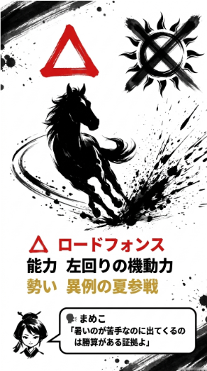 さきたま杯連下ロードフォンス分析 左回りの機動力と暑さが苦手な中で参戦する安田翔伍厩舎の異常な勝負気配