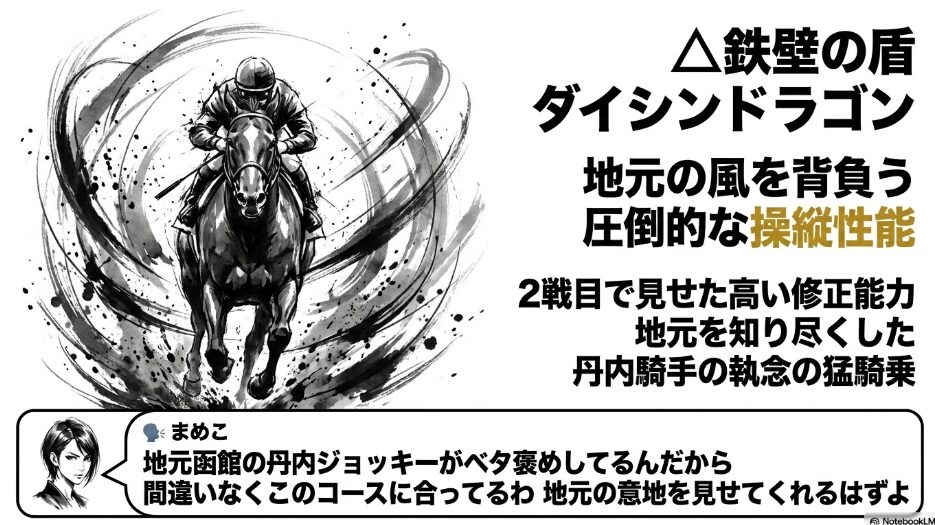△ダイシンドラゴン 地元の風を 背負う 鉄壁の 操縦性能