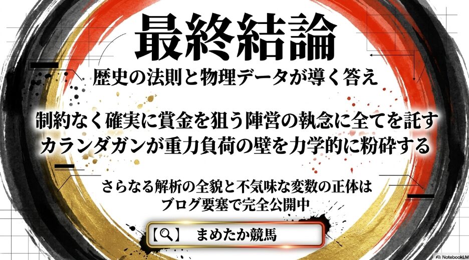 最終結論 「歴史の法則と物理データが導く答え。アスコットの覇者は誰か？ 詳細はブログ要塞『まめたか競馬』で検索を促すウロボロス型誘導スライド」