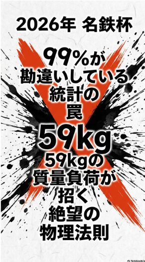 表紙 名鉄杯2026 99パーセントが 勘違いしている 統計の 罠 59キロの 質量負荷が もたらす 物理的 根拠