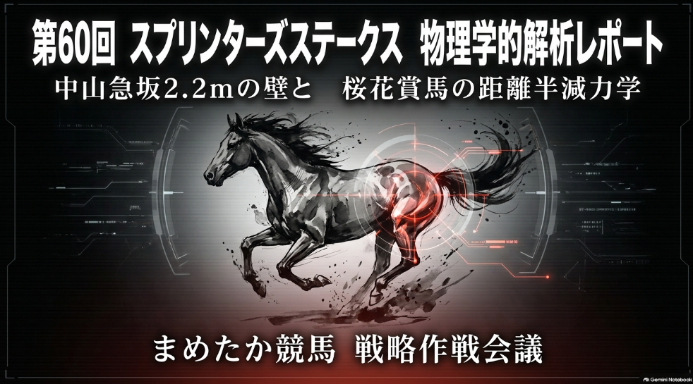 第60回スプリンターズステークス2026表紙スライド:99%が勘違いしている中山芝1200mの罠と急坂2.2mの耐乳酸リミット物理データ