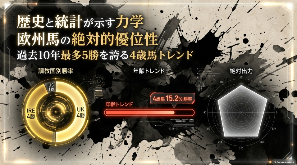 BCターフ過去10年の調教国別成績データ 欧州勢が計8勝と圧倒し地元米国勢が1勝に留まる力学構造と日本馬の好走実績