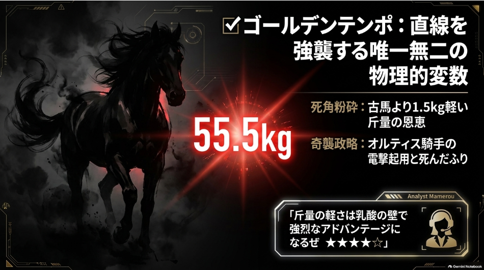 BCクラシック2026予想 穴馬✔︎ゴールデンテンポ 3枠3番 斤量55.5kg 米二冠馬 名手Jオルティス電撃起用 直線乳酸の壁を強襲する不気味な刺客