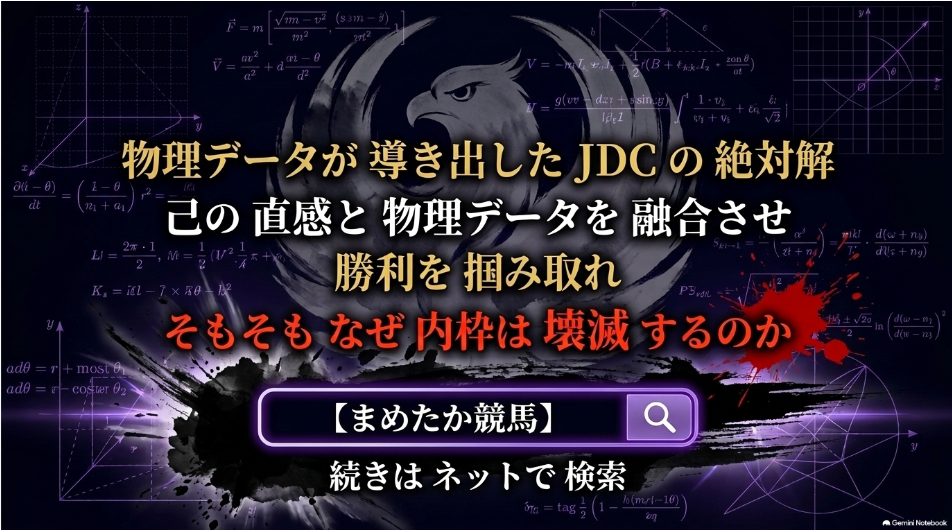 最終結論 物理データと状態の波が解き明かしたJDC2026の絶対解 己の直感とデータ力学を融合させ勝利を掴め！ 完全レポートは『まめたか競馬』で検索