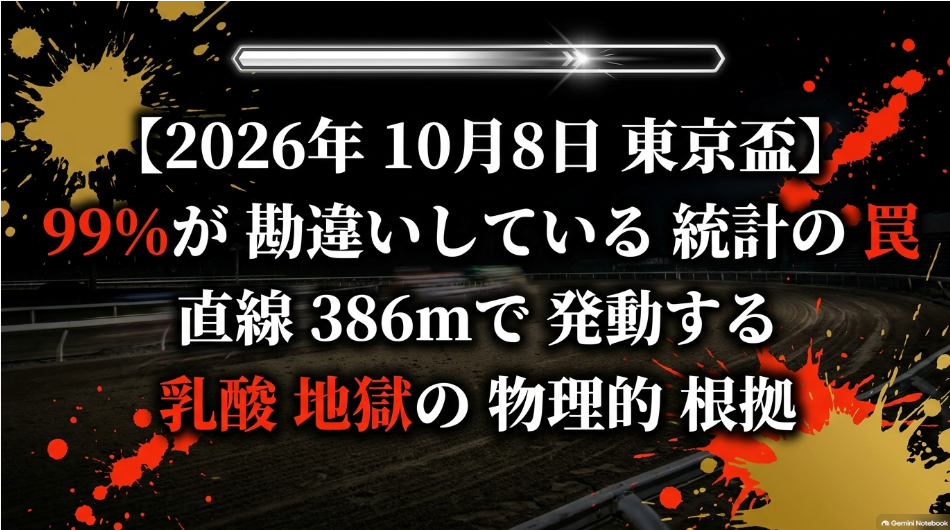 東京盃2026予想スライド1:表紙「東京盃2026予想|大井1200mと乳酸の壁の罠」